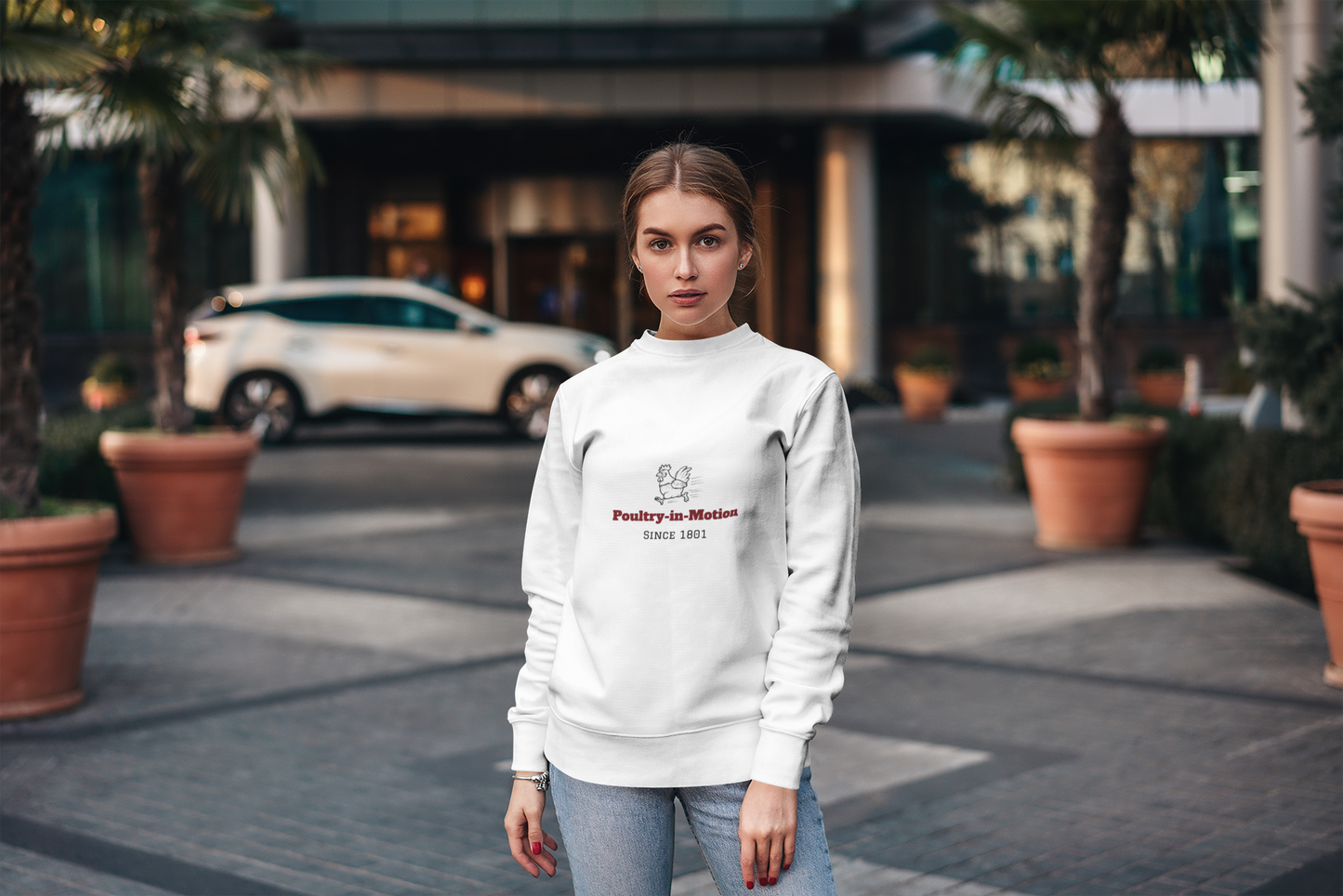 "poultry-in-motion" Crewneck Sweatshirt